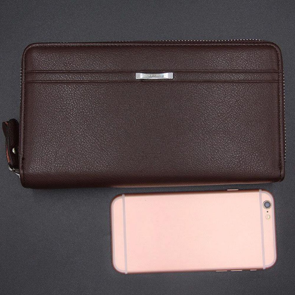 Herren Kunstleder Große Kapazität Business 5.8 Zoll Handy Clutch Wallet Multi-Slot Card Holder Wallet