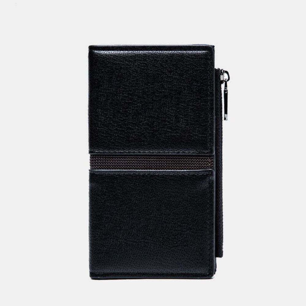 Herren Kunstleder Retro Business Multi-Slot Hand Carry Card Holder Wallet Clutch Geldbörse