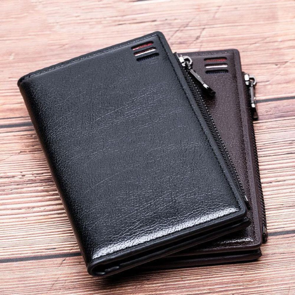 Herren Kunstleder Retro Business Multi-Slot Hand Carry Card Holder Wallet Clutch Geldbörse