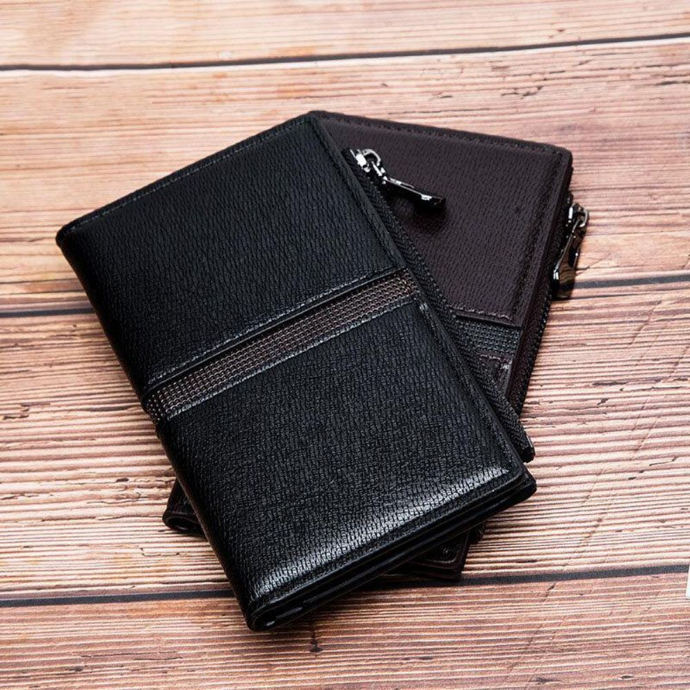 Herren Kunstleder Retro Business Multi-Slot Hand Carry Card Holder Wallet Clutch Geldbörse