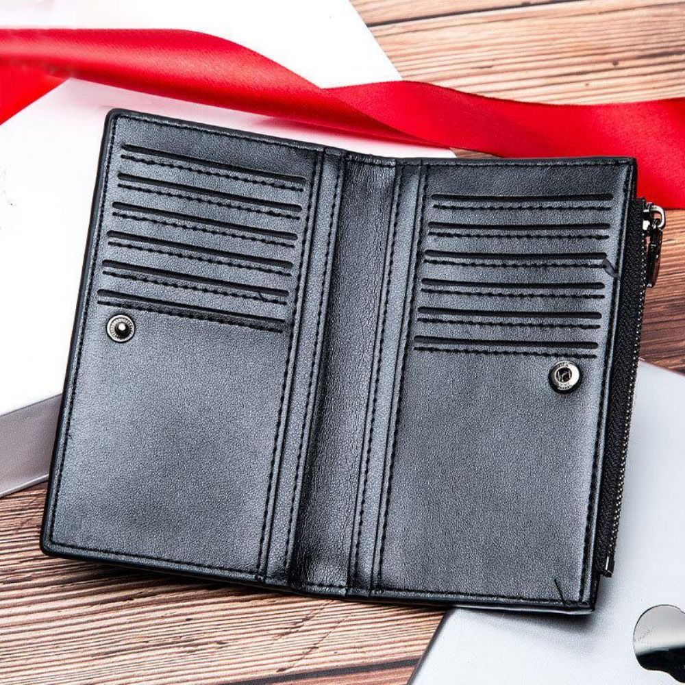 Herren Kunstleder Retro Business Multi-Slot Hand Carry Card Holder Wallet Clutch Geldbörse