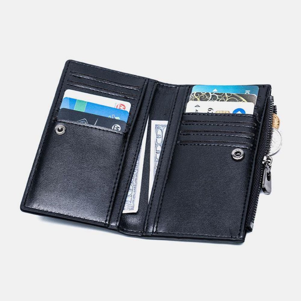 Herren Kunstleder Retro Business Multi-Slot Hand Carry Card Holder Wallet Clutch Geldbörse