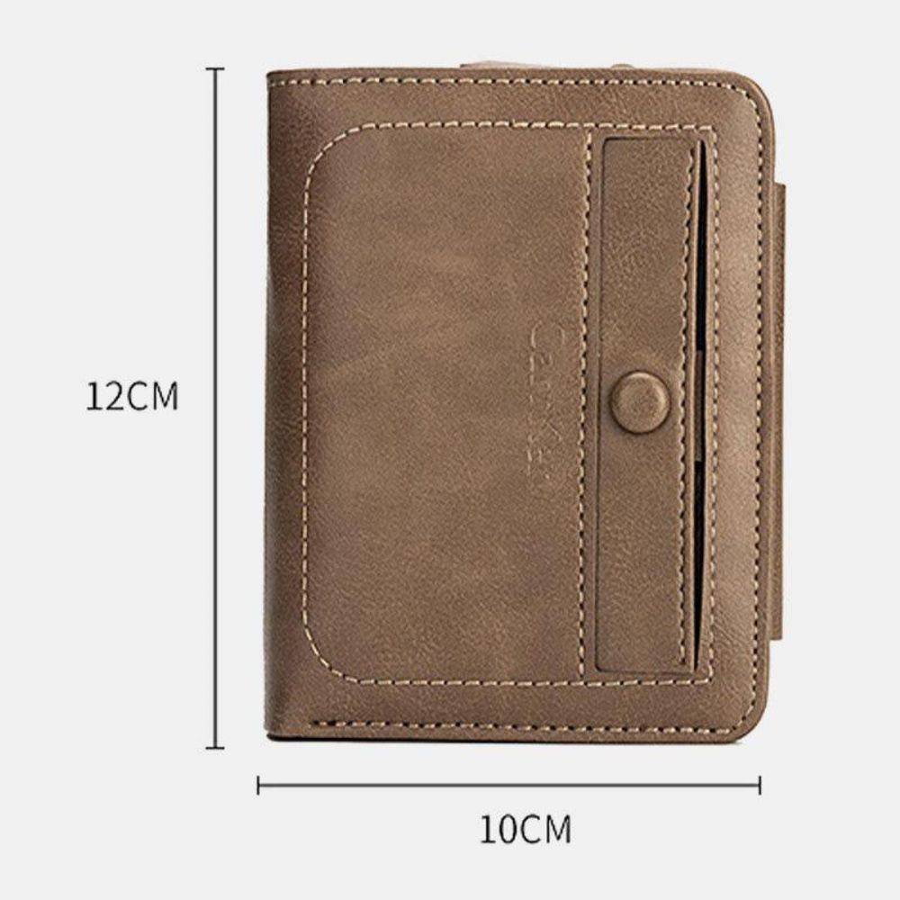 Herren Kunstleder Retro Business Trifold Multi-Slot Kartenhalter Geldbörse