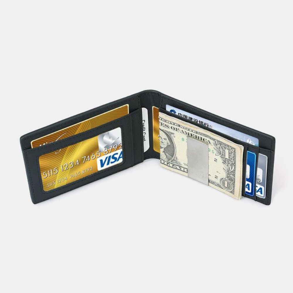 Herren Multifunktions Business Kohlefaser Us Dollar Clip Card Trade Short Multi-Card Slots Wallet