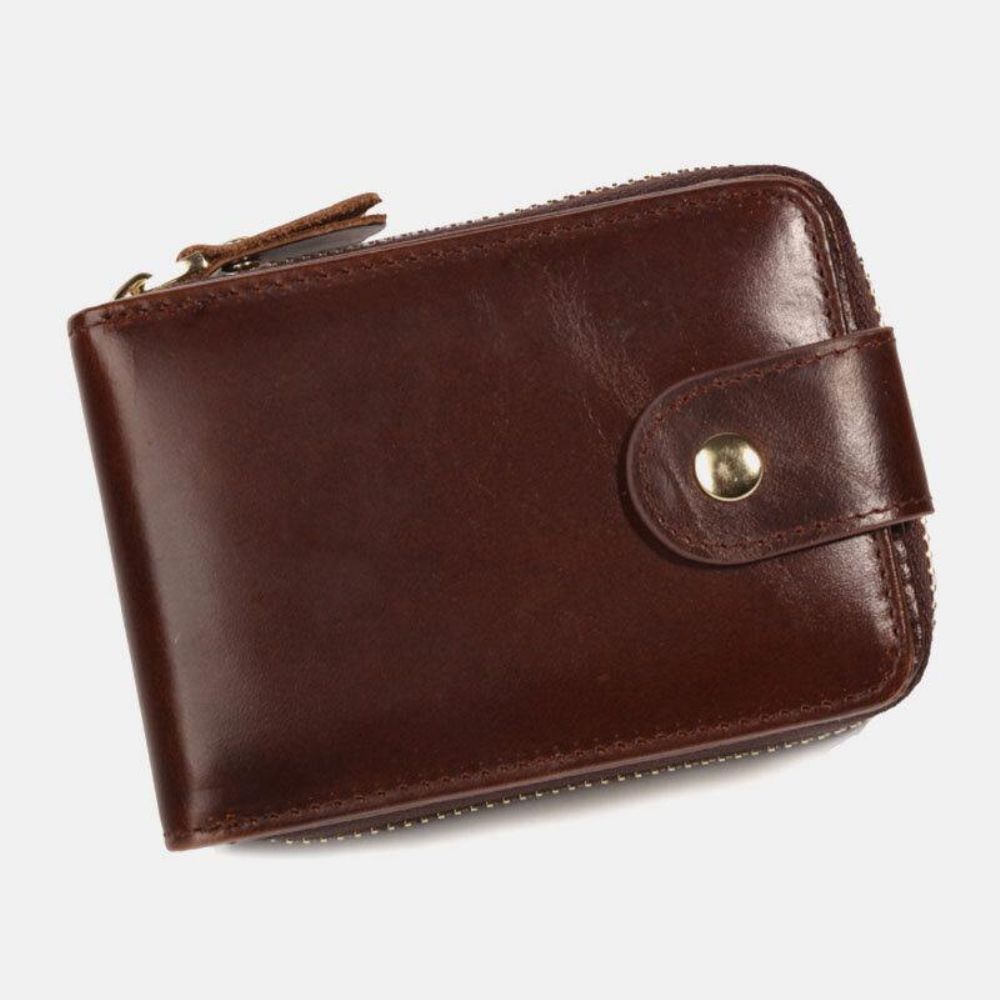 Männer Echtes Leder Anti-Diebstahl-Multi-Slot-Hand-Carry-Geldbörse Card Wallet