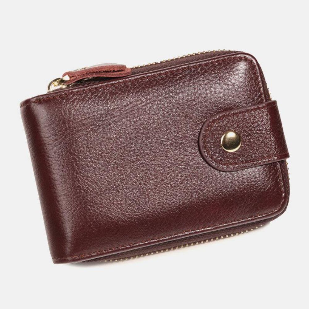 Männer Echtes Leder Anti-Diebstahl-Multi-Slot-Hand-Carry-Geldbörse Card Wallet