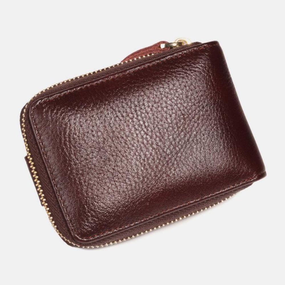 Männer Echtes Leder Anti-Diebstahl-Multi-Slot-Hand-Carry-Geldbörse Card Wallet