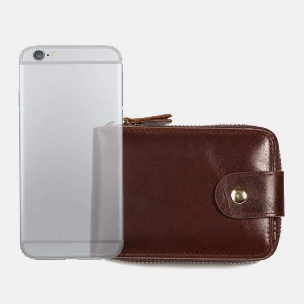 Männer Echtes Leder Anti-Diebstahl-Multi-Slot-Hand-Carry-Geldbörse Card Wallet