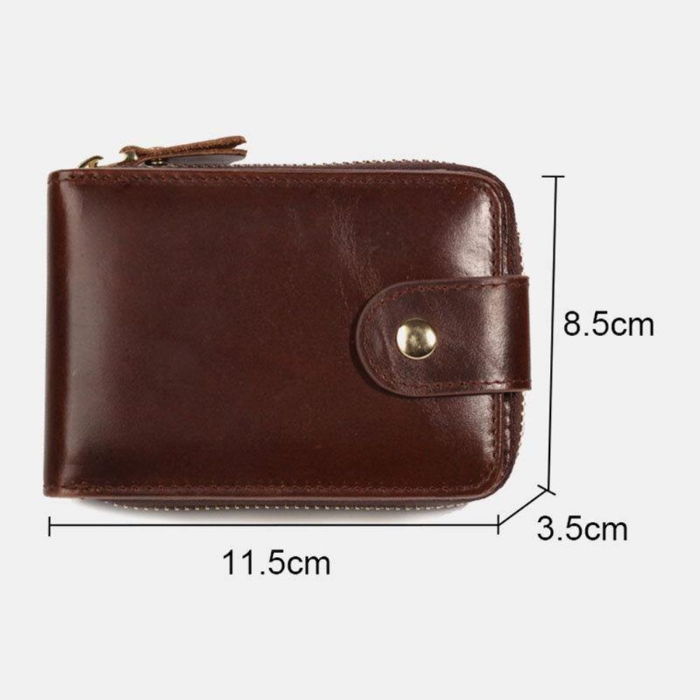 Männer Echtes Leder Anti-Diebstahl-Multi-Slot-Hand-Carry-Geldbörse Card Wallet