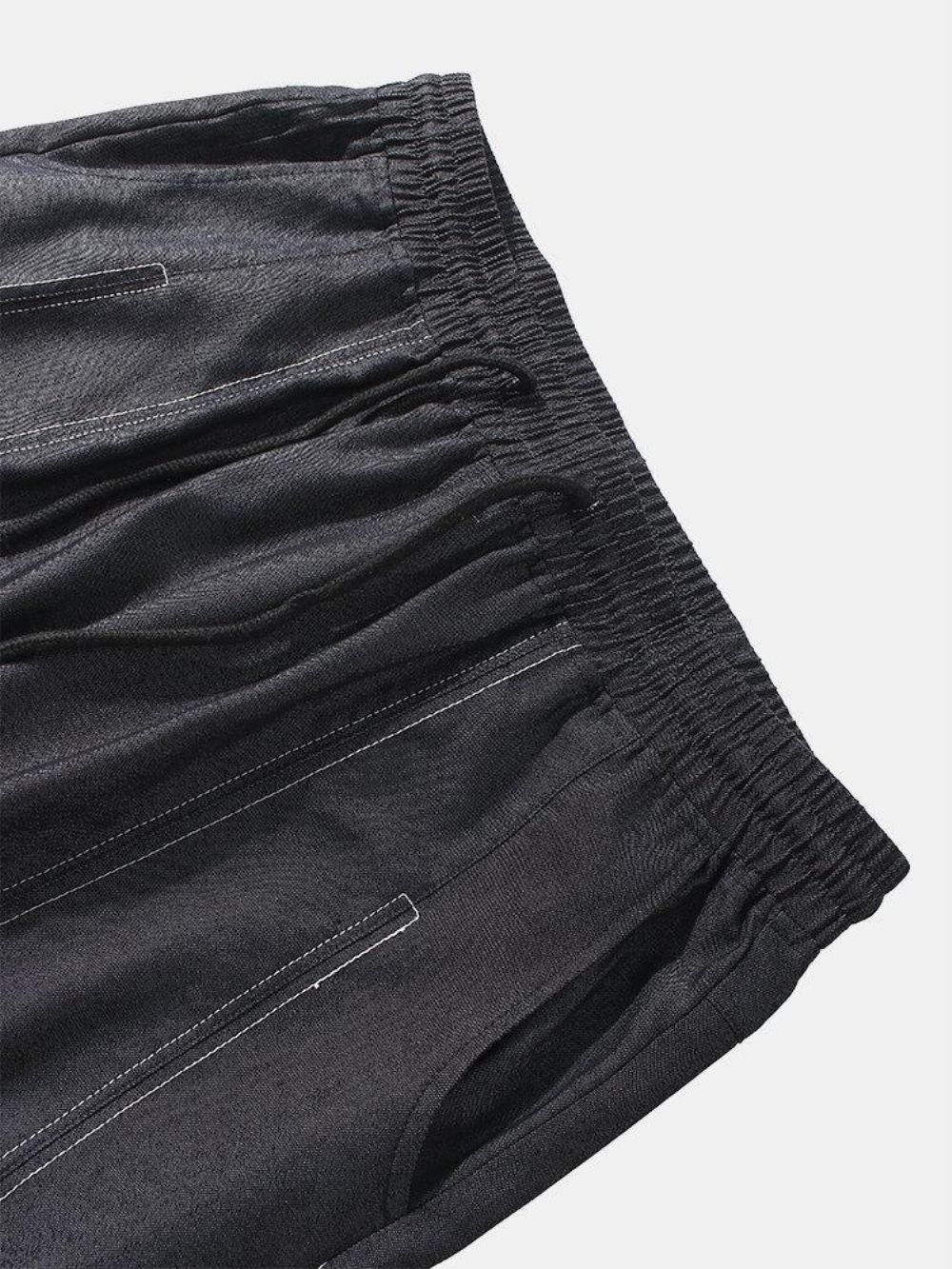 Elastische Knöchellange Hose Mit Kordelzug Und Nahtdetail Für Herren