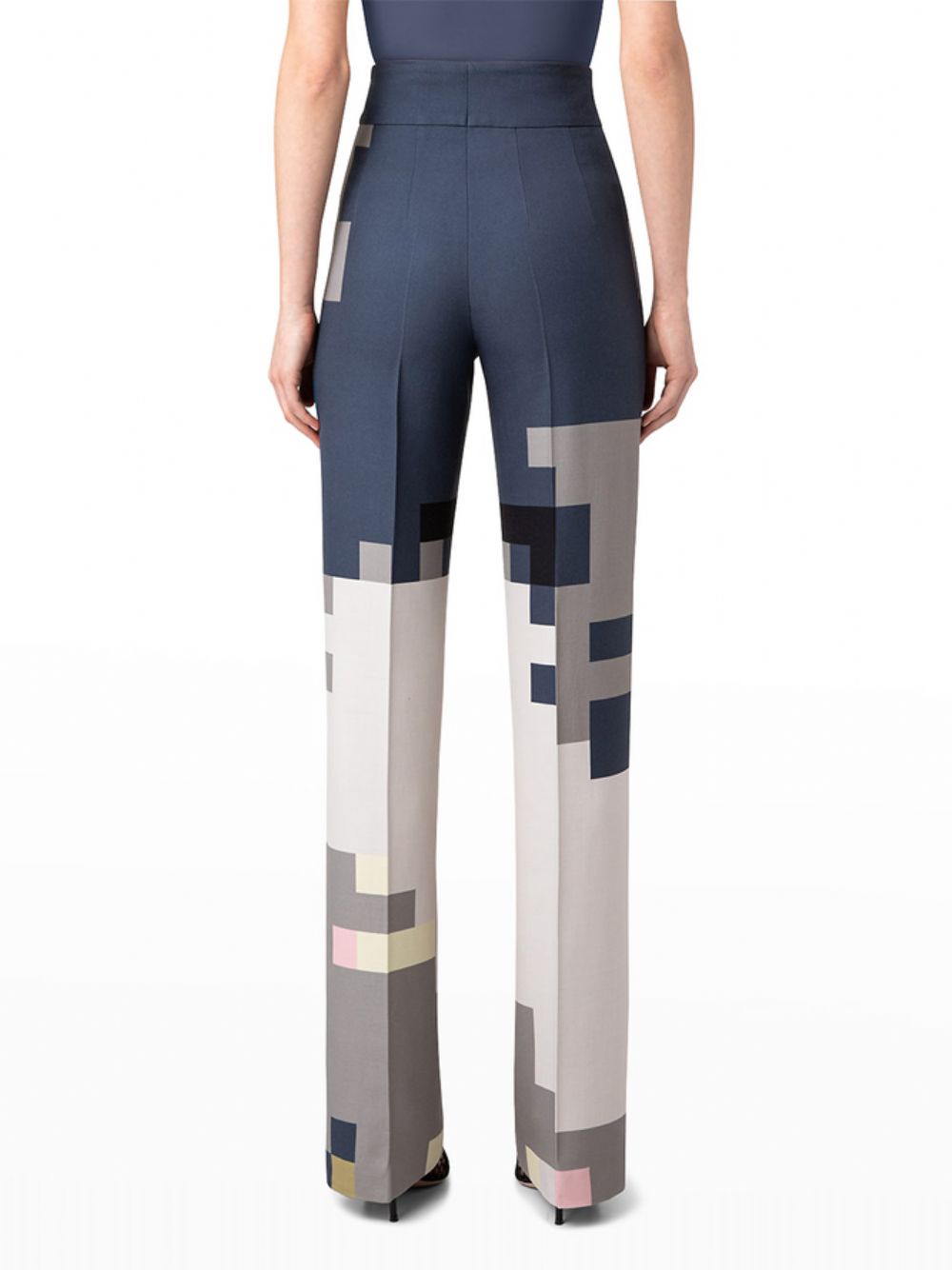 H-Line Commuting Geometric Urban Fashion Pants Mit Hoher Taille