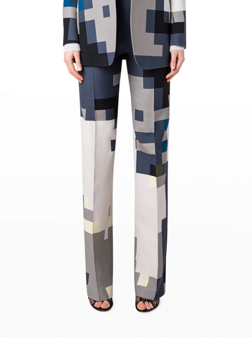 H-Line Commuting Geometric Urban Fashion Pants Mit Hoher Taille