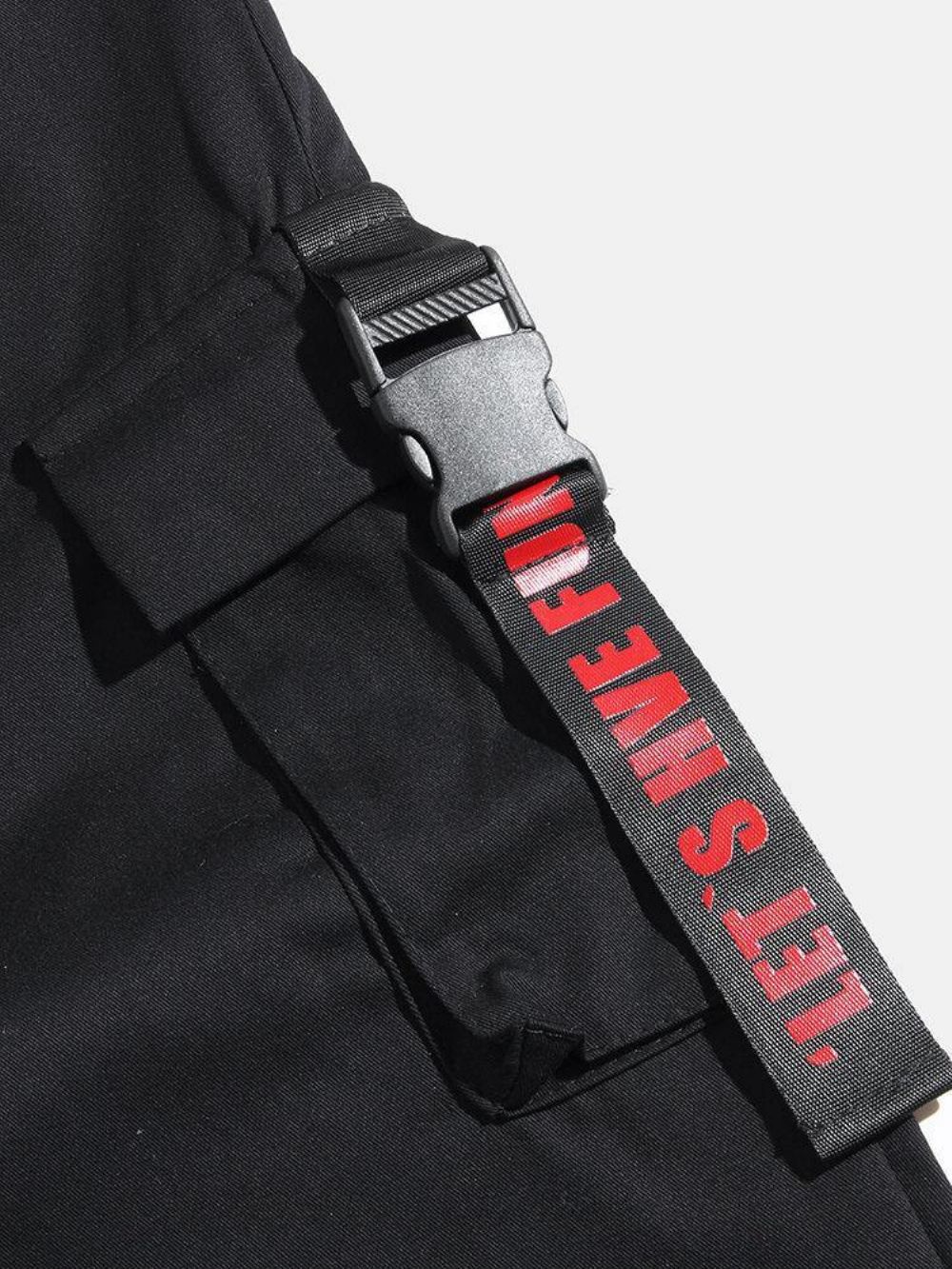 Herren-Cargo-Jogginghose Mit Buchstabendruck Druckschnalle Tasche Baumwolle Kordelzug Bündchen