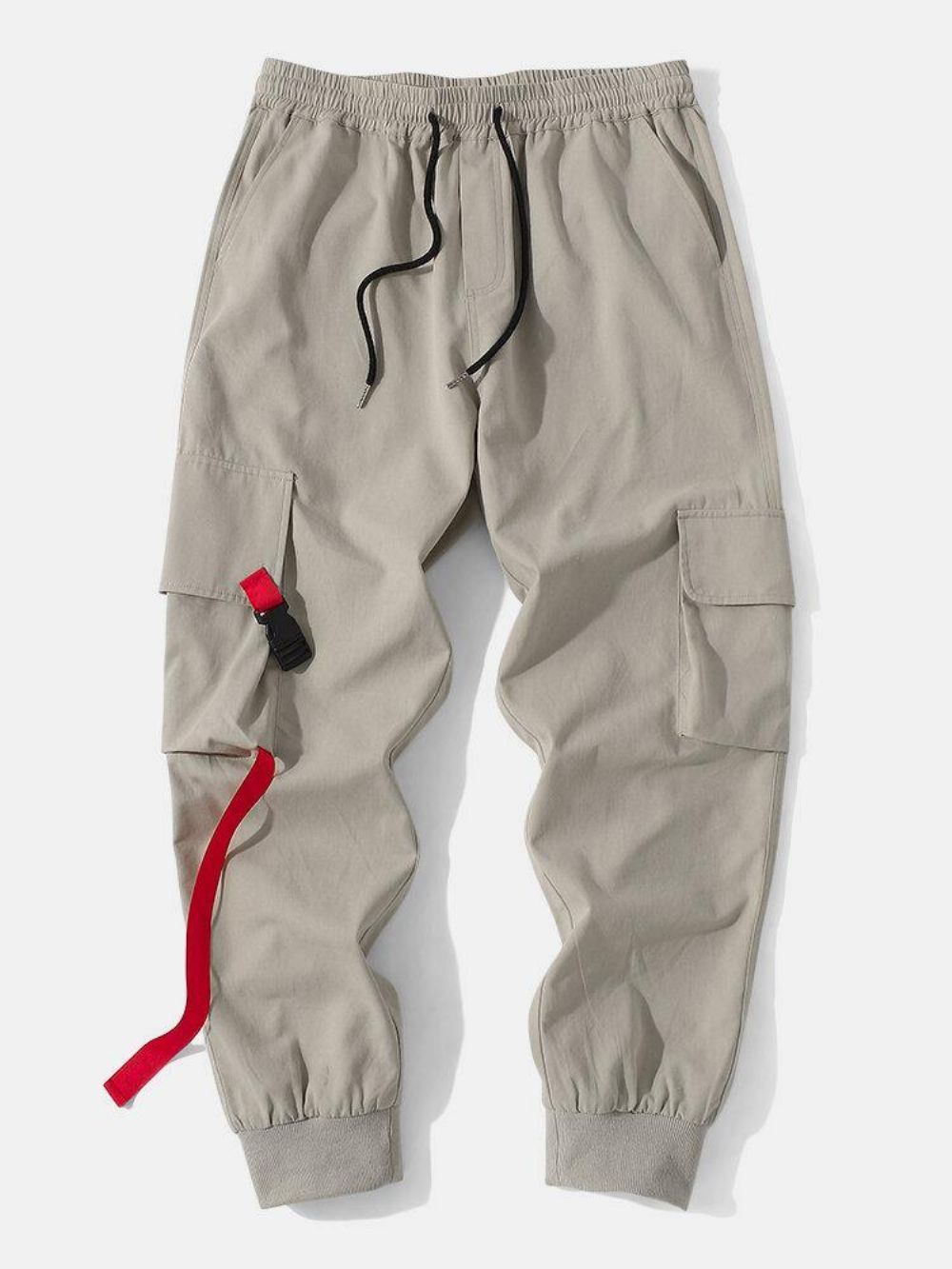 Joggerhose Aus 100 % Baumwolle Mit Druckknöpfen Für Herren Einfarbig