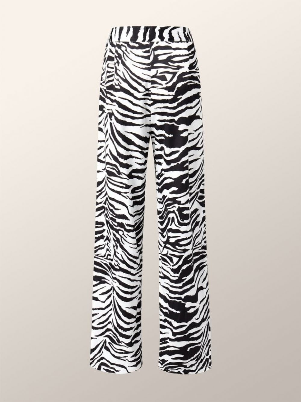 Lange Hose Mit Weitem Bein In Zebra-Optik Und Normaler Passform