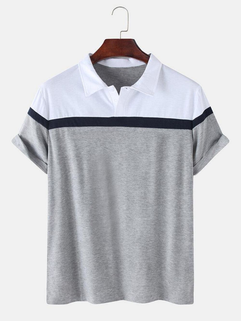 Herren-Colorblock-Casual-Sport-Kurzarm-Golfshirts