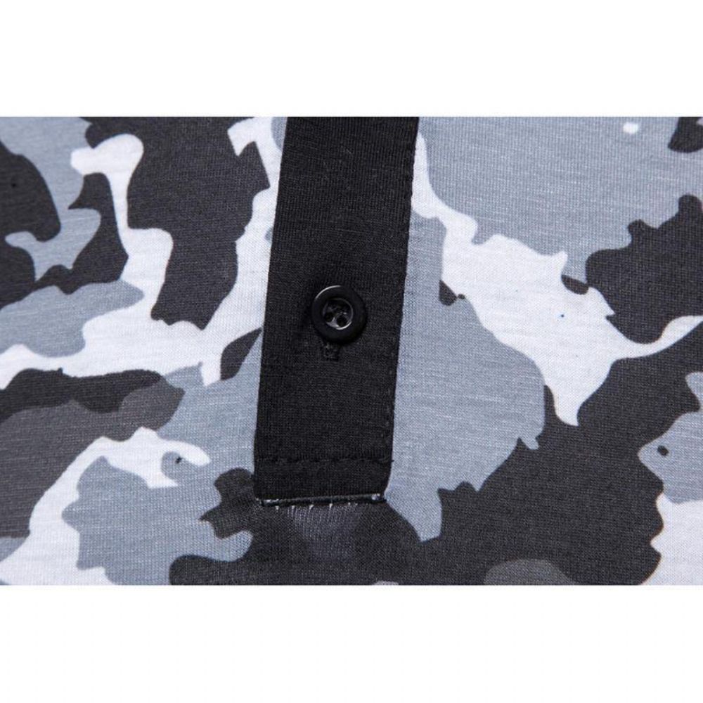 Herrenmode Camouflage Druck Lose Kurzärmlige Lässige Golfhemden