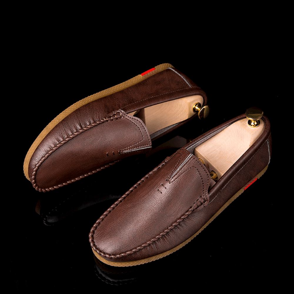 Atmungsaktiver Bequemer Slip-On Aus Mikrofaser Für Herren Lässige Leder-Loafer-Schuhe