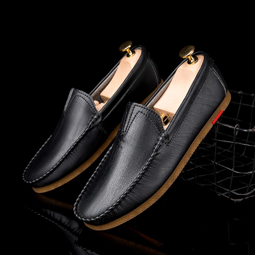 Atmungsaktiver Bequemer Slip-On Aus Mikrofaser Für Herren Lässige Leder-Loafer-Schuhe