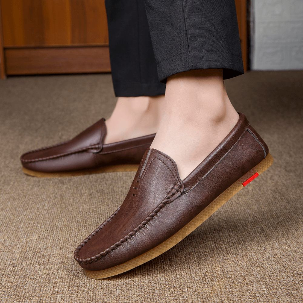 Atmungsaktiver Bequemer Slip-On Aus Mikrofaser Für Herren Lässige Leder-Loafer-Schuhe