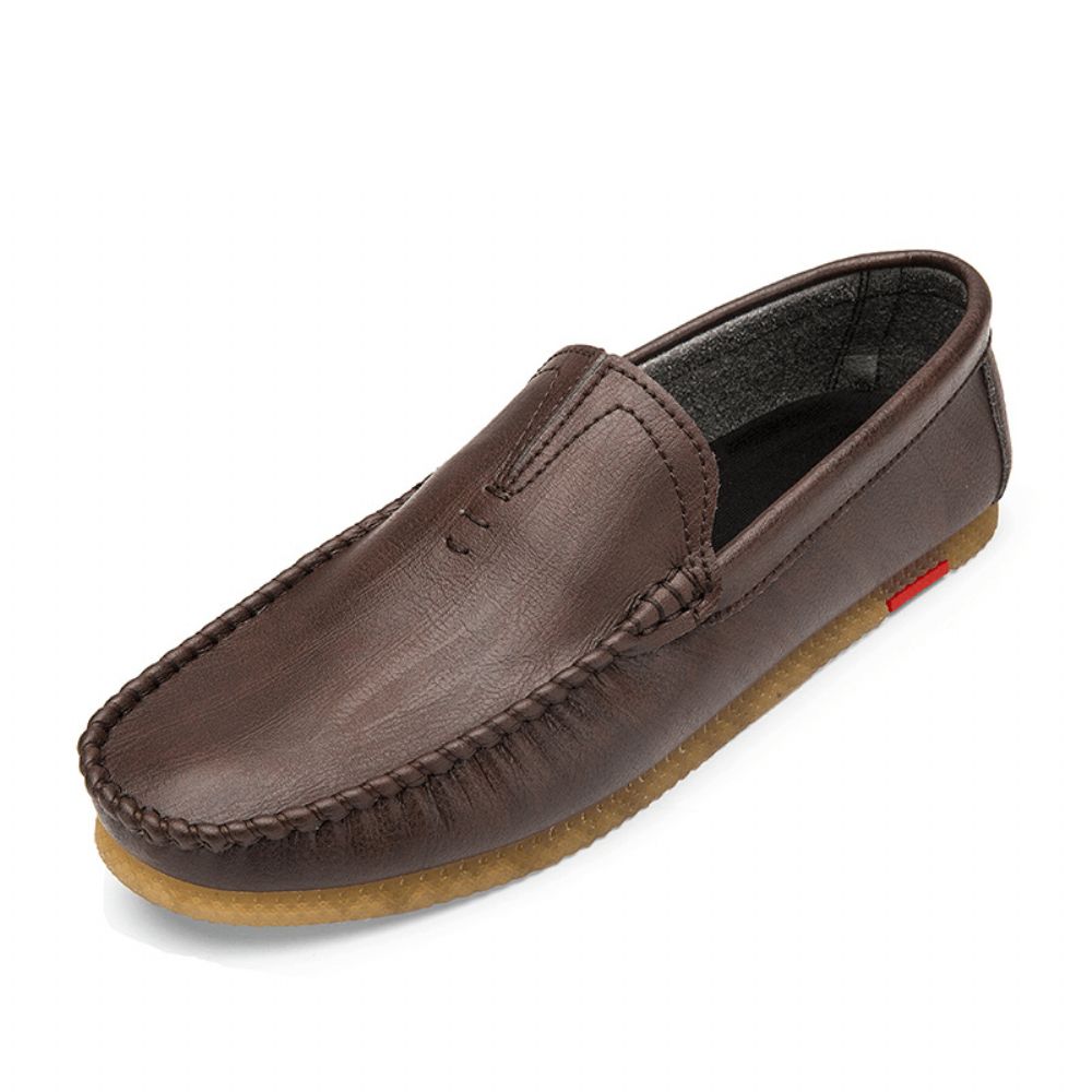 Atmungsaktiver Bequemer Slip-On Aus Mikrofaser Für Herren Lässige Leder-Loafer-Schuhe