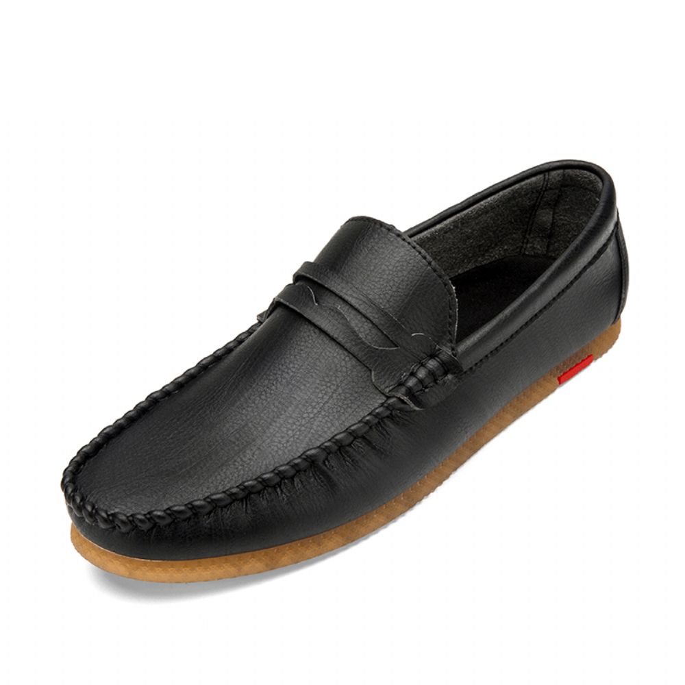 Herren Mikrofaser Atmungsaktiver Bequemer Unterer Slip On Driving Loafers Lässige Lederschuhe