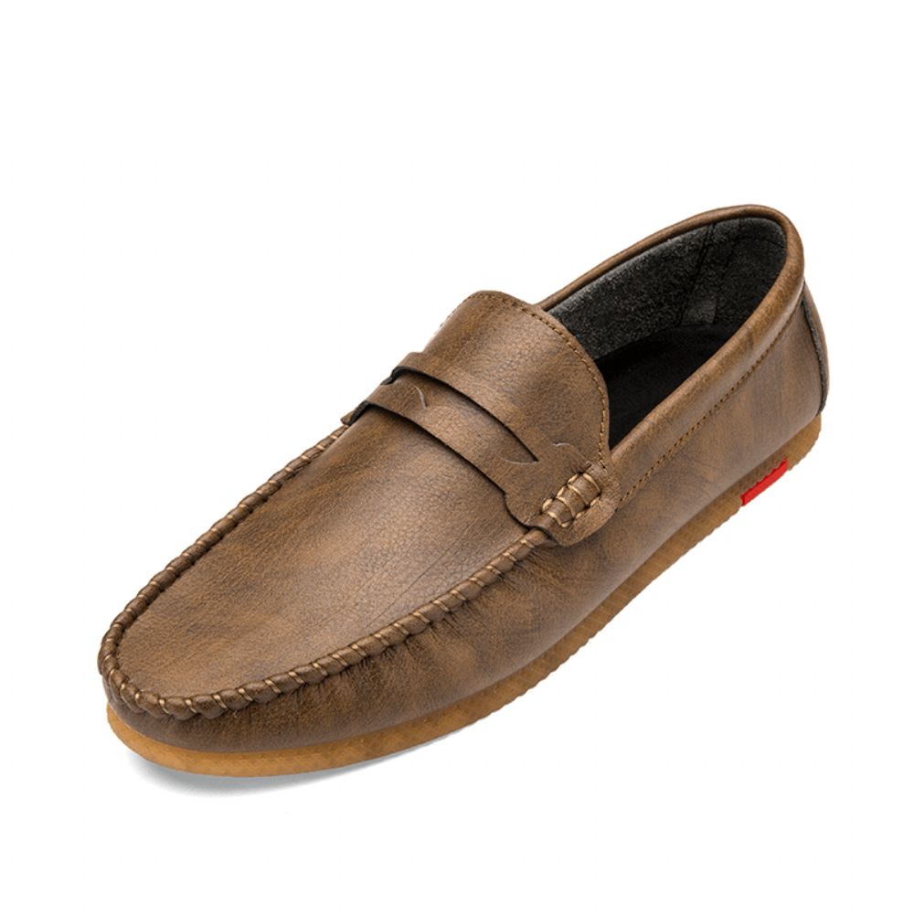 Herren Mikrofaser Atmungsaktiver Bequemer Unterer Slip On Driving Loafers Lässige Lederschuhe