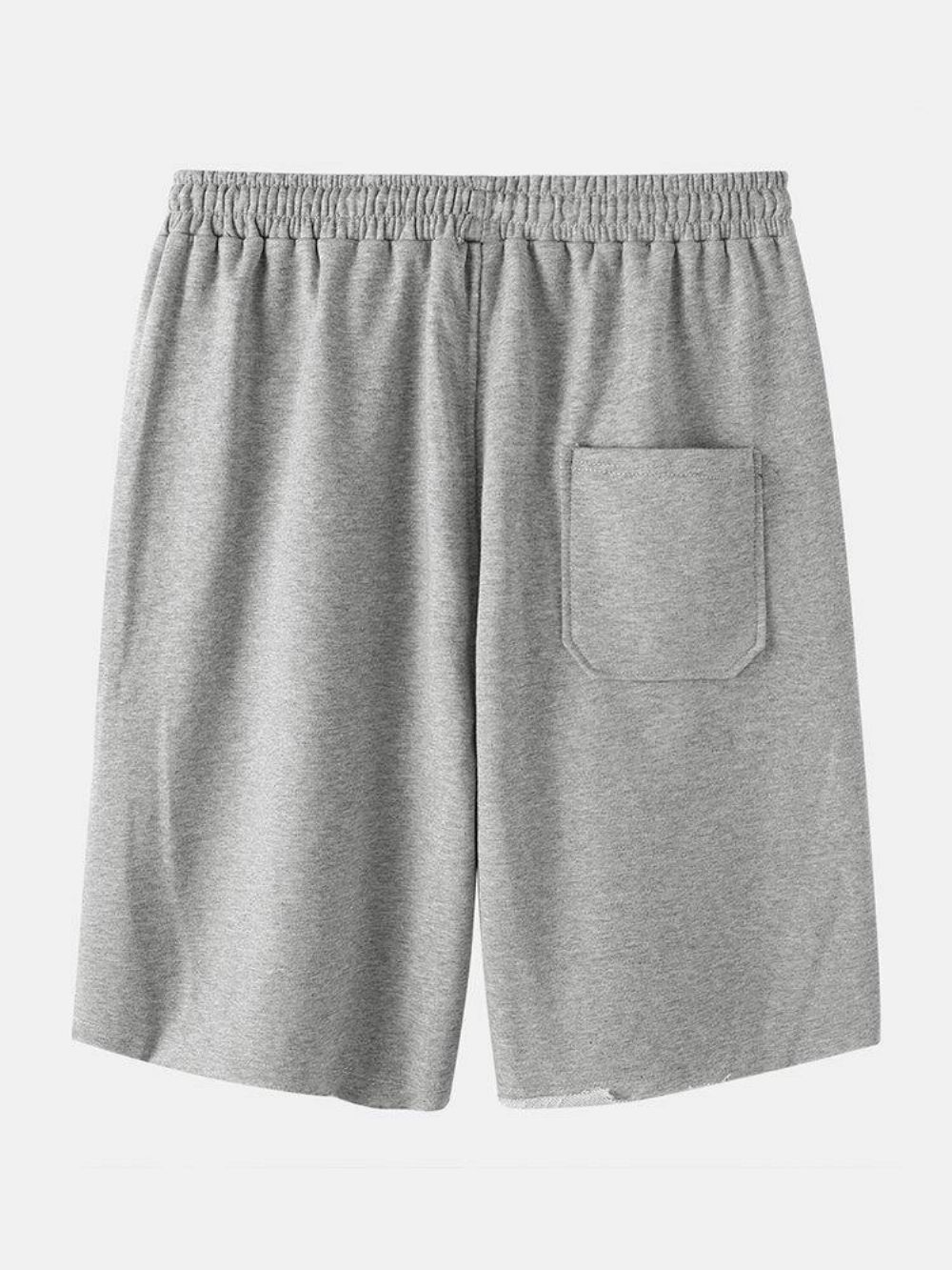 Einfarbige Herren-Overalls Aus Baumwolle Mit Kordelzug Und Lockeren Shorts