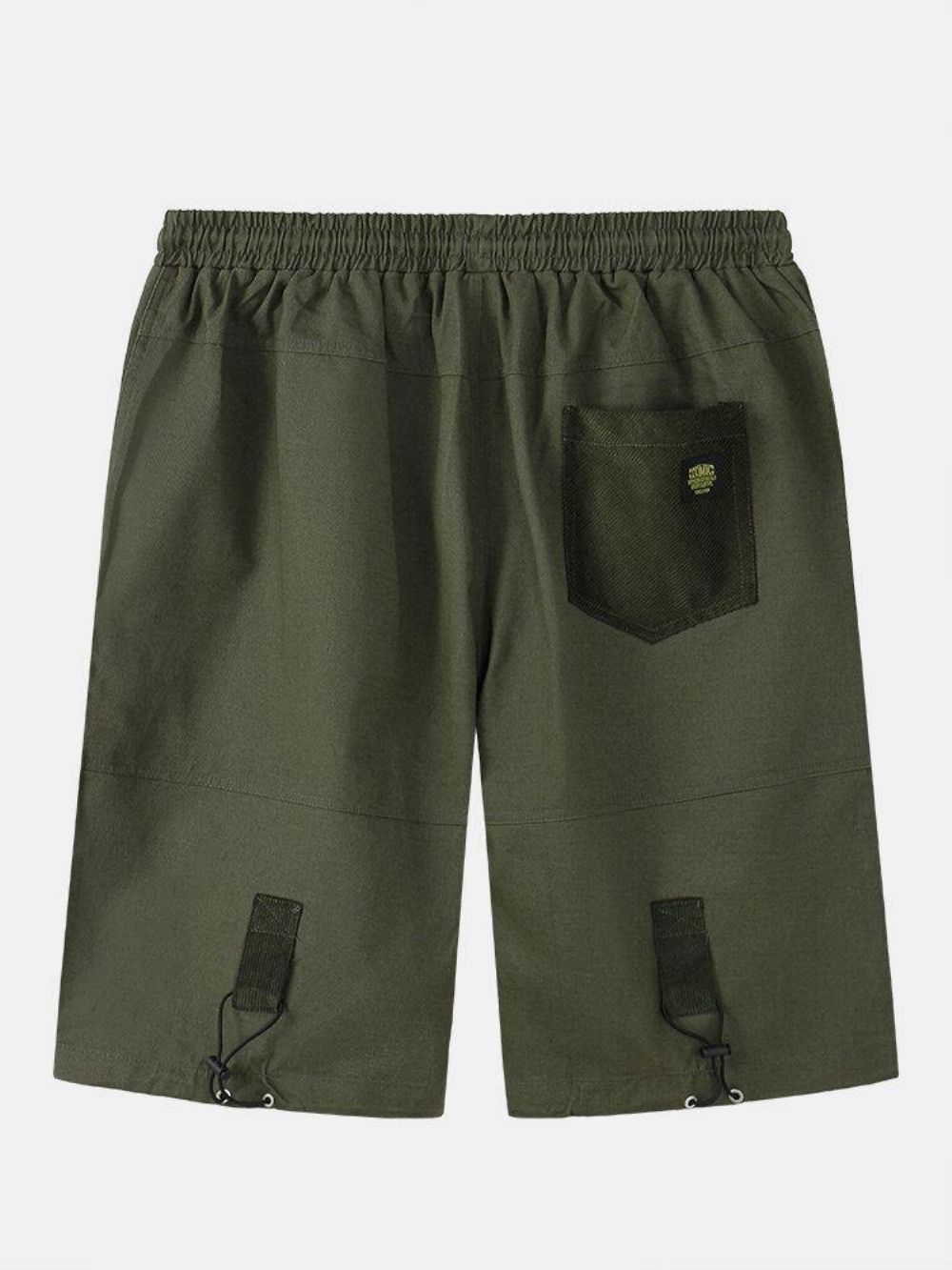 Einfarbige Herren-Shorts Mit Kordelzug Und Mehreren Taschen Aus Baumwolle