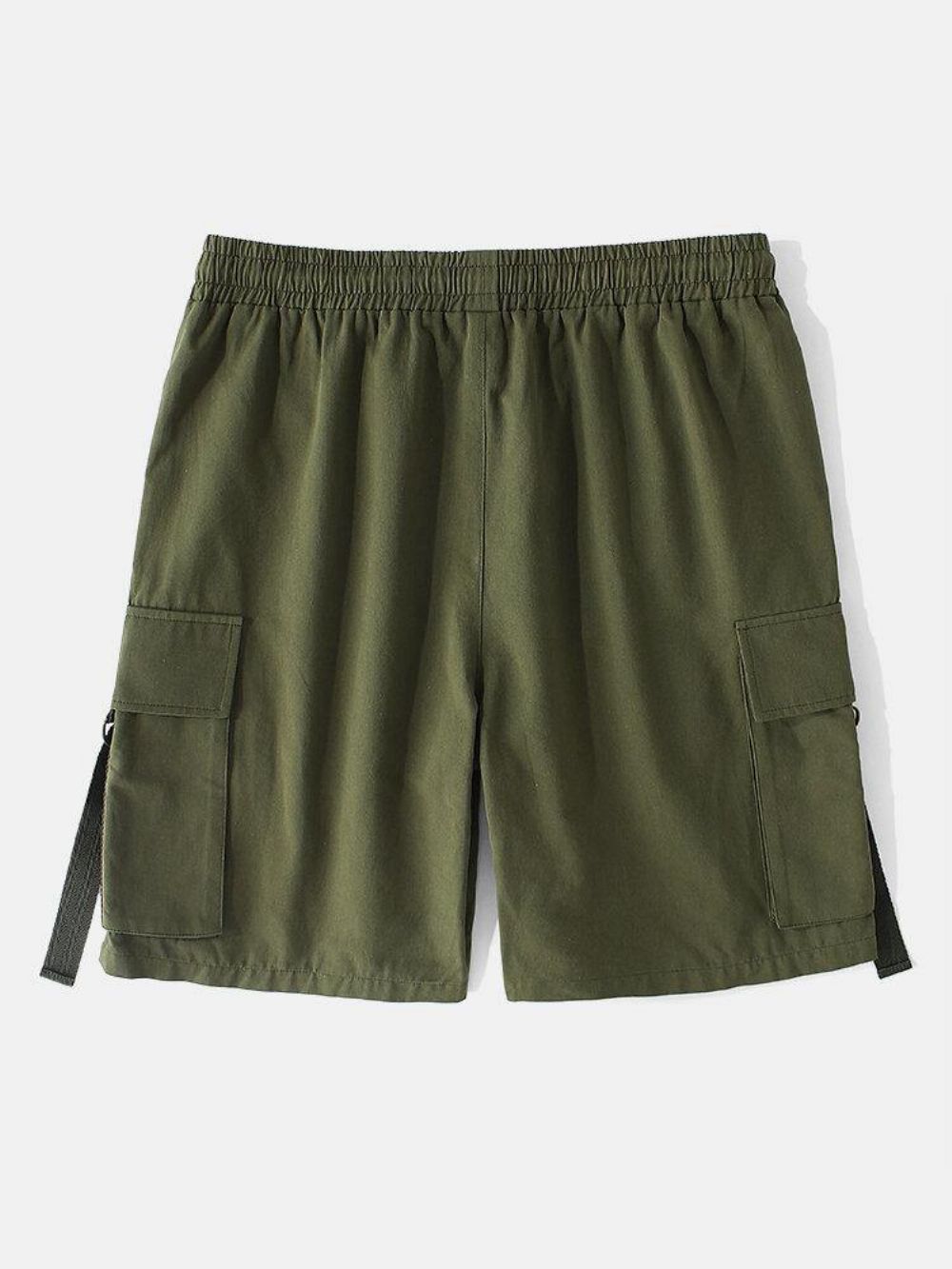 Herren-Arbeitsshorts Aus 100 % Baumwolle Mit Mehreren Taschen Kordelzug Und Elastischer Taille