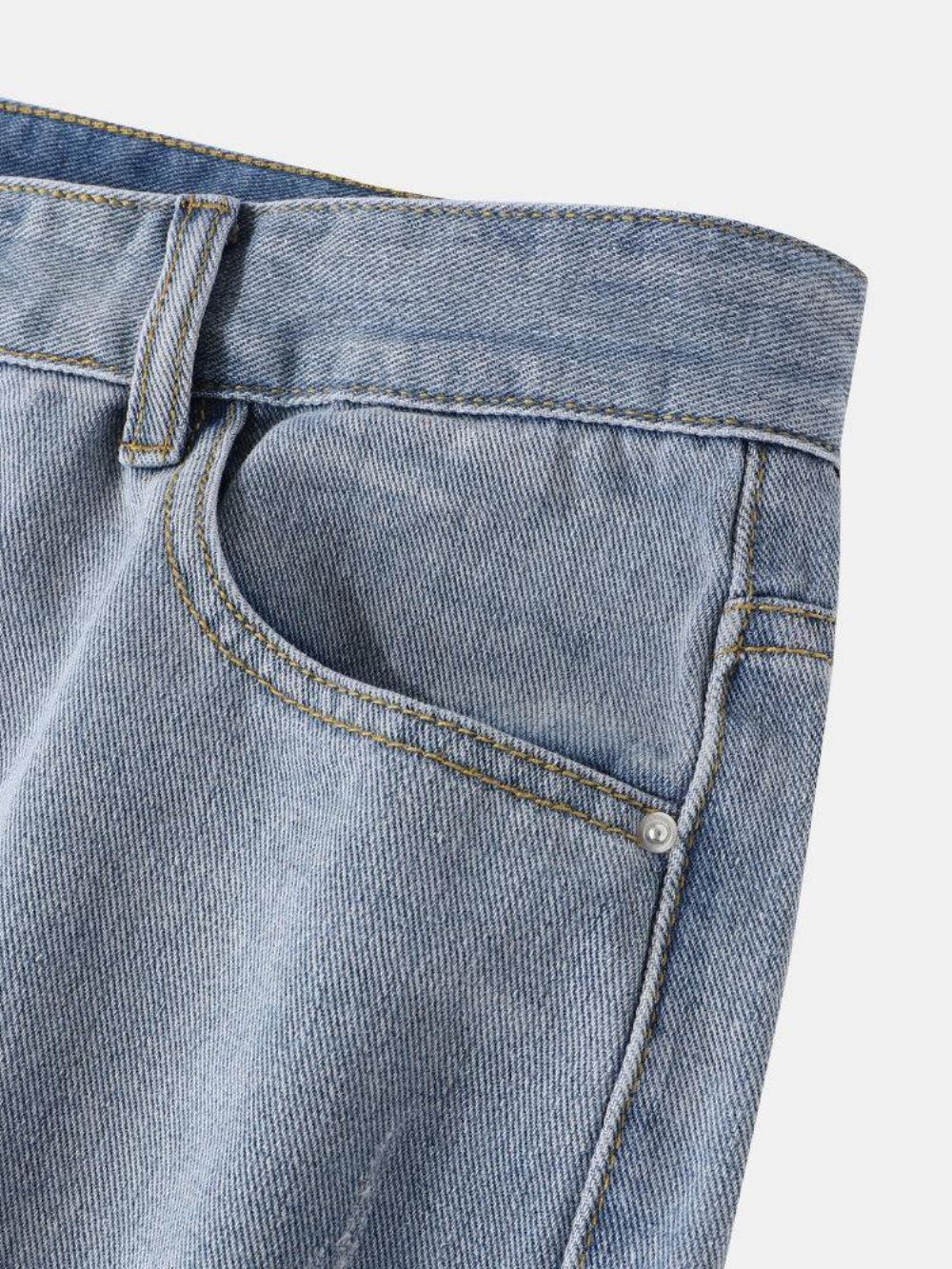 Herren-Denim-Taschen Mit Farbverlauf Lockere Bequeme Lässige Shorts