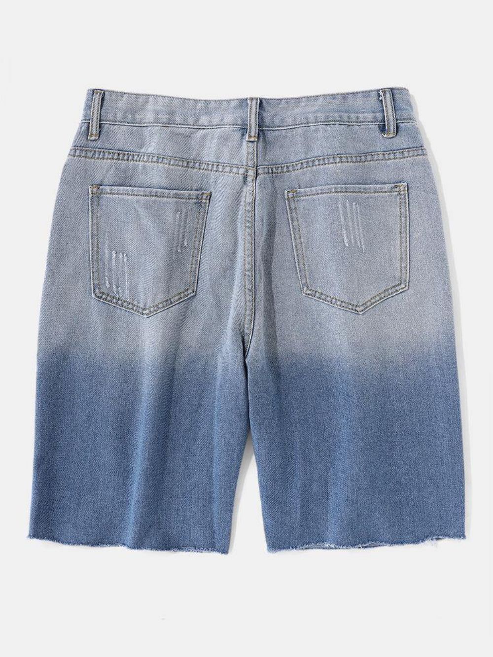 Herren-Denim-Taschen Mit Farbverlauf Lockere Bequeme Lässige Shorts