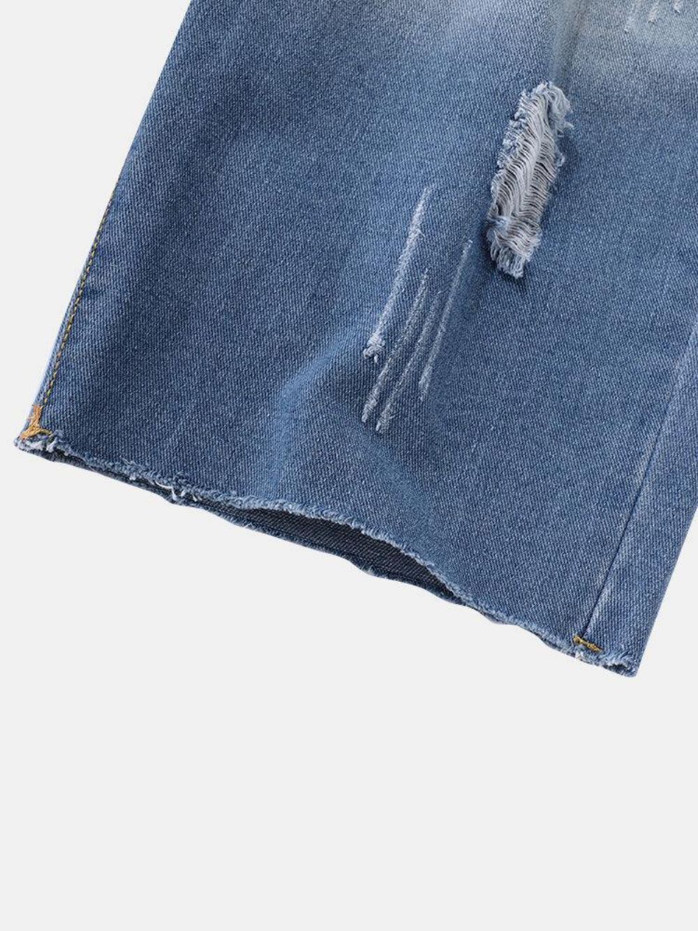 Herren-Denim-Taschen Mit Farbverlauf Lockere Bequeme Lässige Shorts