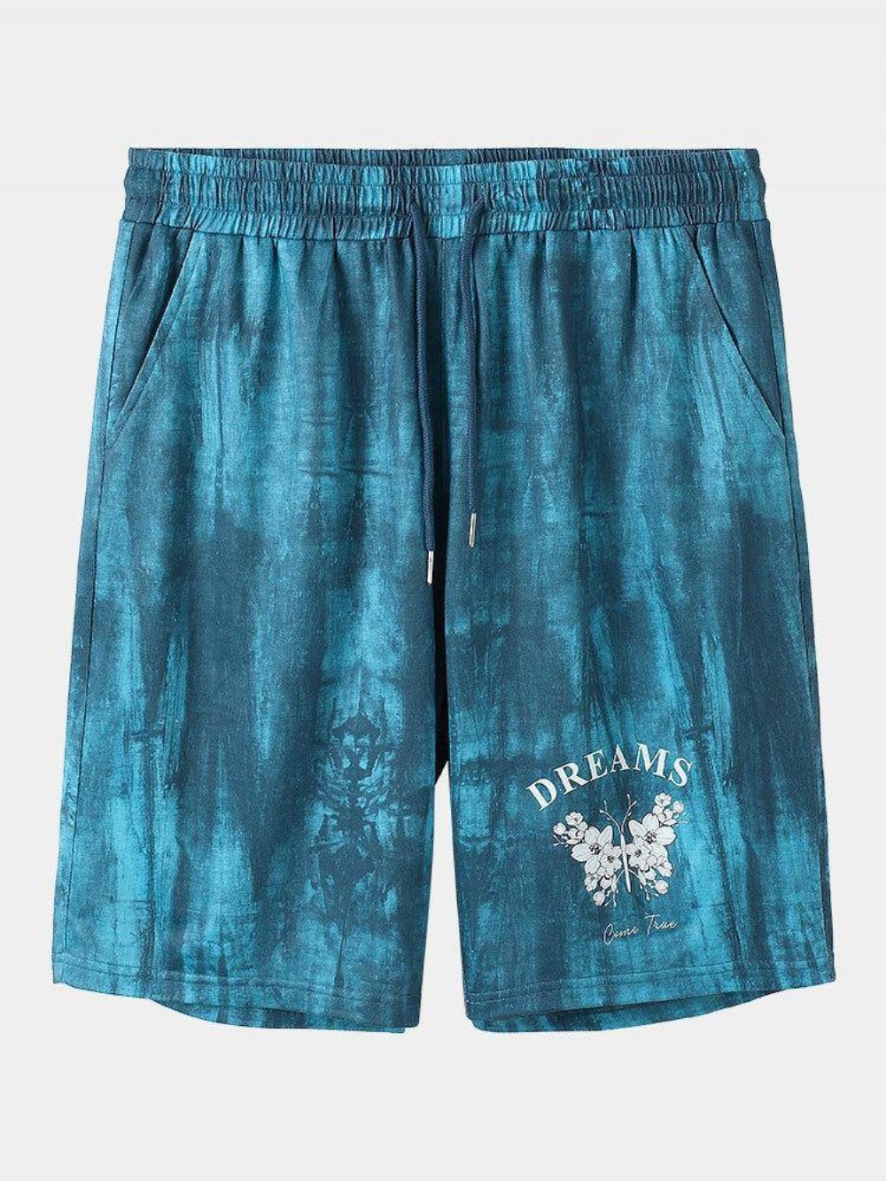 Herren-Shorts Mit Elastischer Taille Und Batik-Blumendruck