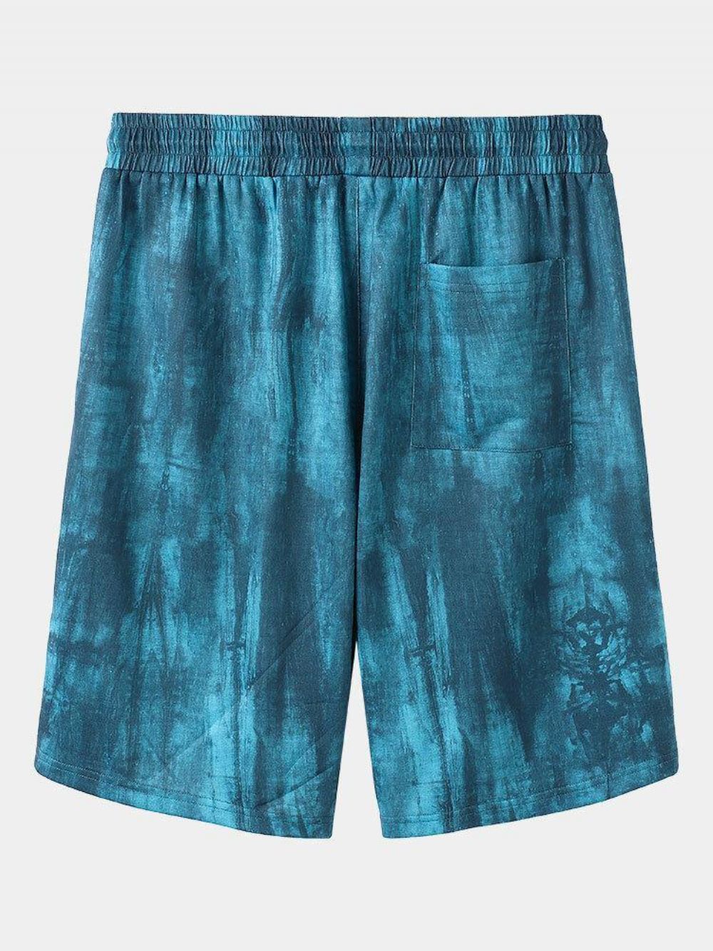 Herren-Shorts Mit Elastischer Taille Und Batik-Blumendruck