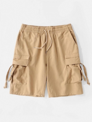 Lässige Herren-Cargo-Shorts Aus 100 % Baumwolle Mit Taschen