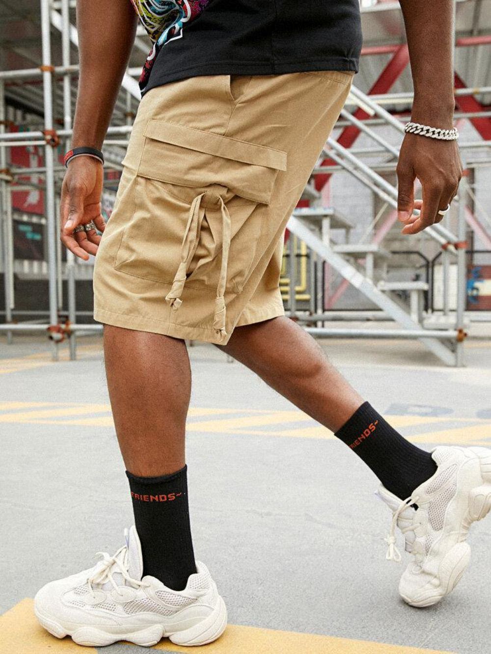 Lässige Herren-Cargo-Shorts Aus 100 % Baumwolle Mit Taschen