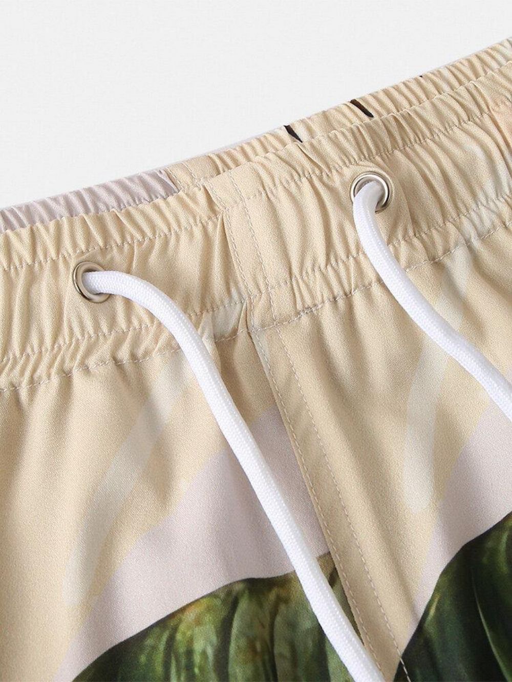 Lässige Herren-Shorts Mit Tropischem Kordelzug Und Pflanzenblättern