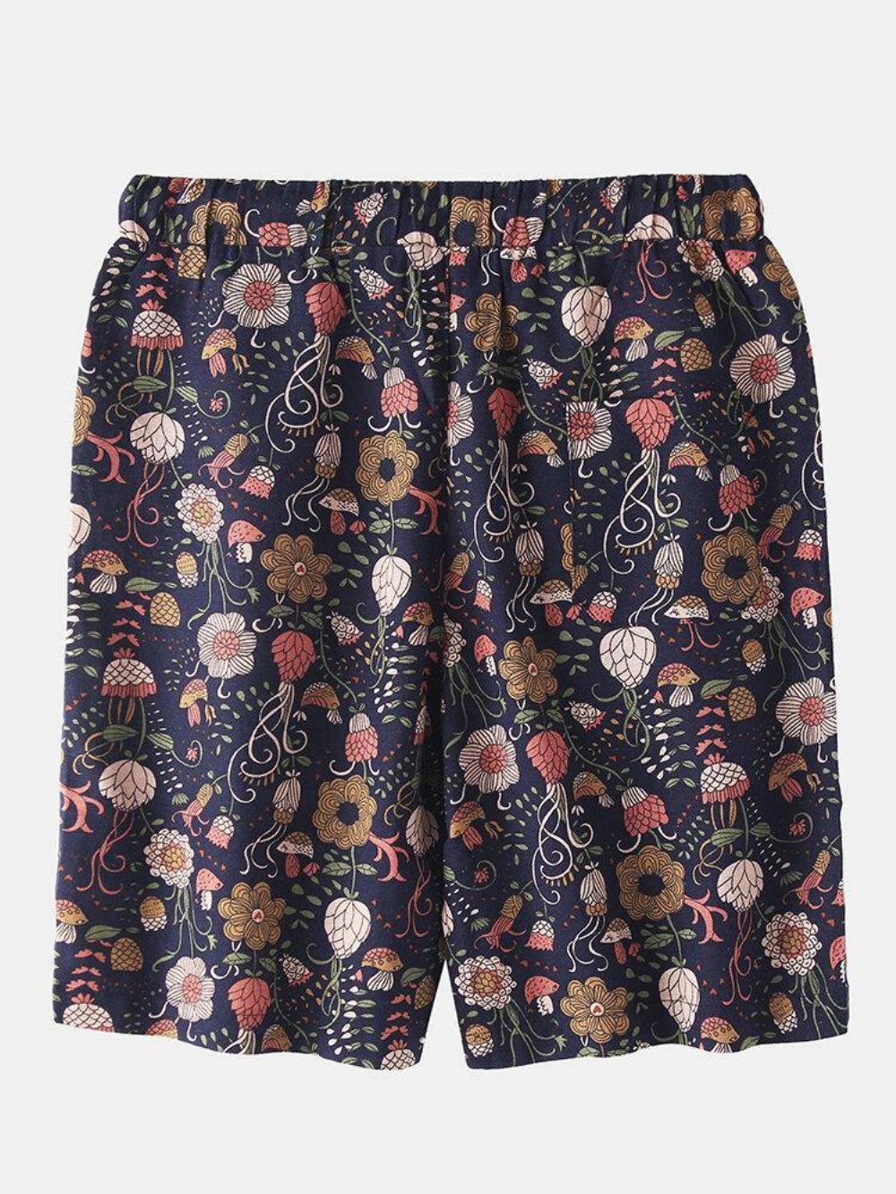 Lässige Shorts Mit Kordelzug Und Blumendruck Für Herren Aus Baumwolle