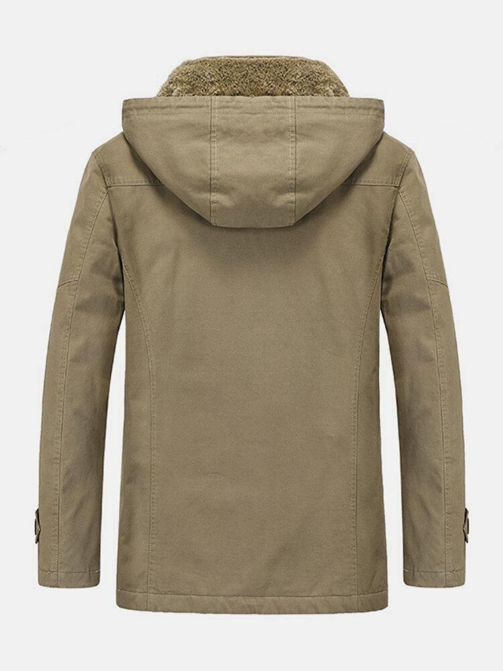 Mittellanger Warmer Winterparka Mit Dickem Fleecefutter Für Herren Und Abnehmbarer Kapuze