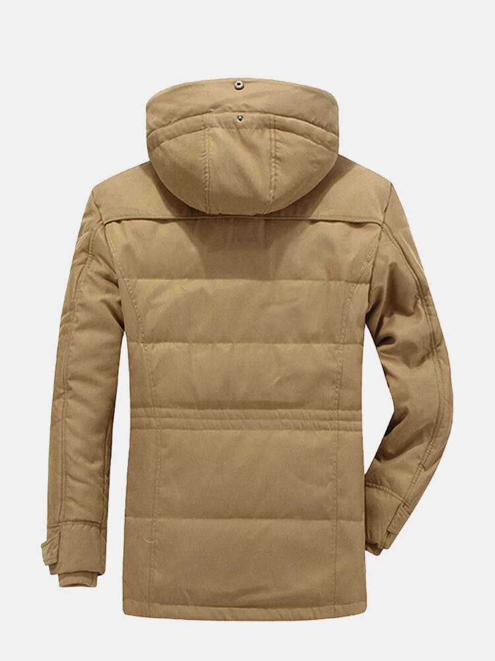 Verdickter Fleece-Winddichter Warmer Mittellanger Lässiger Parkas Mit Kapuze Für Herren