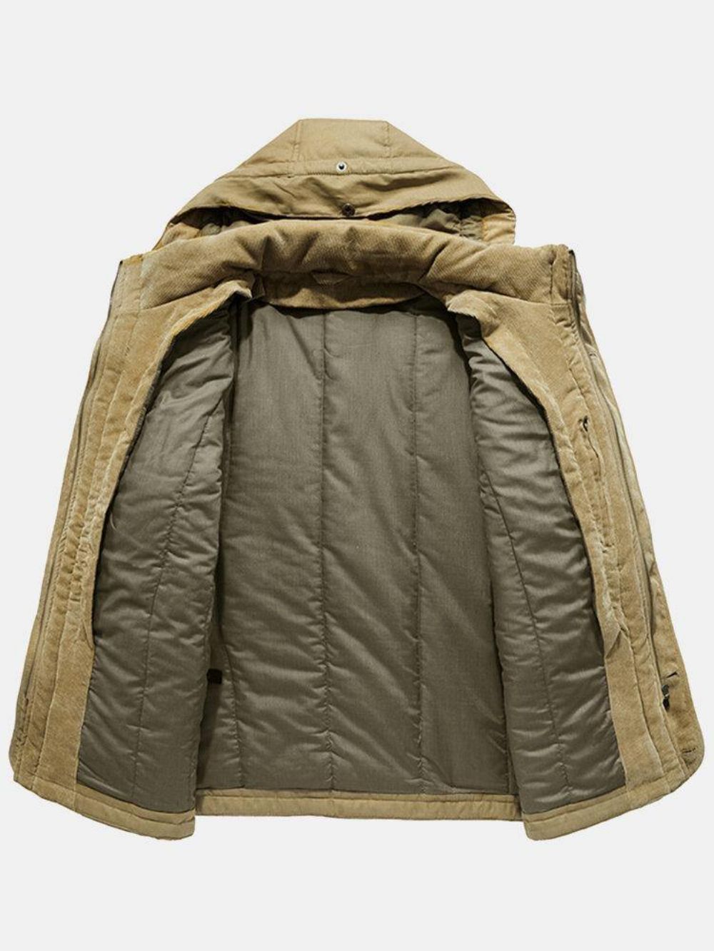 Warmer Mit Fleece Gefütterter Kordelzugbund Für Herren Zweiteiliger Outdoor-Parkas Mit Kapuze