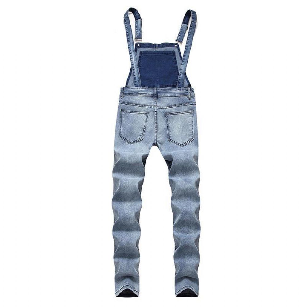 Denim-Overalls Mit Hosenträgern Zerrissene Jeans Für Herren