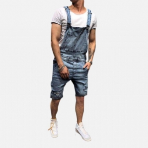 Herren Slim Fit Denim Kurzer Freizeitoverall