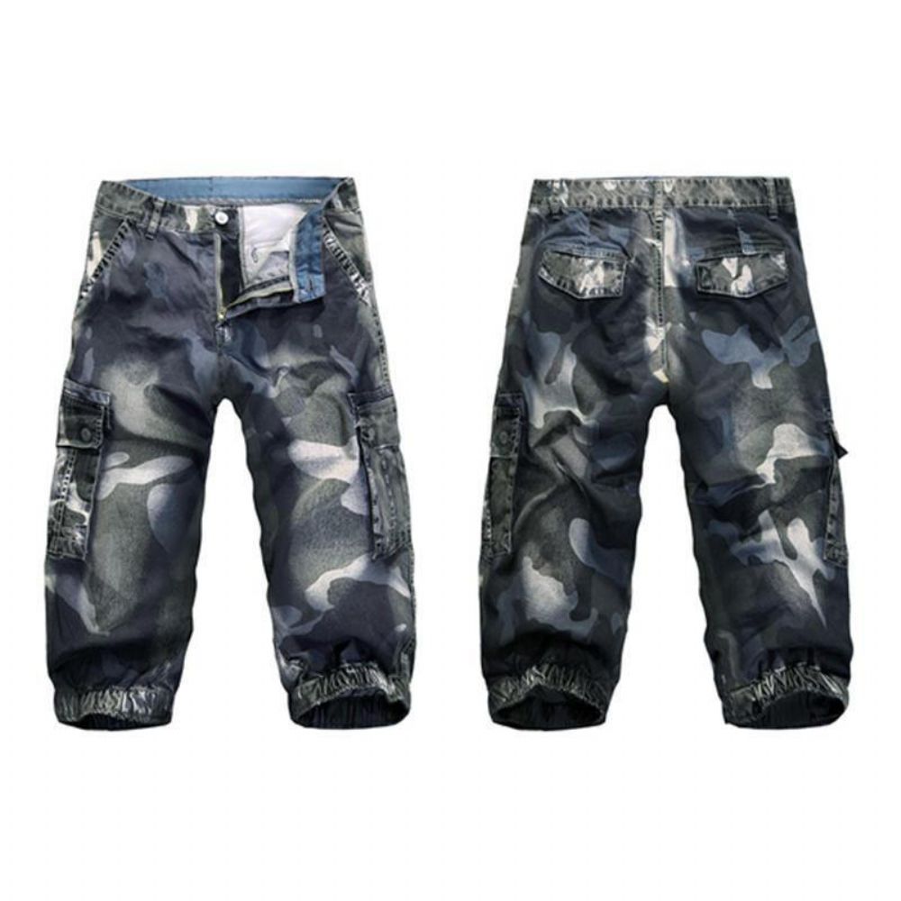 Lässige Camo-Jogginghose Mit Mehreren Taschen Kurze Jeans