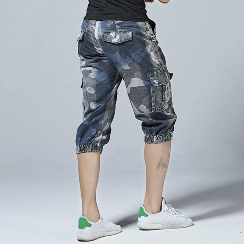 Lässige Camo-Jogginghose Mit Mehreren Taschen Kurze Jeans