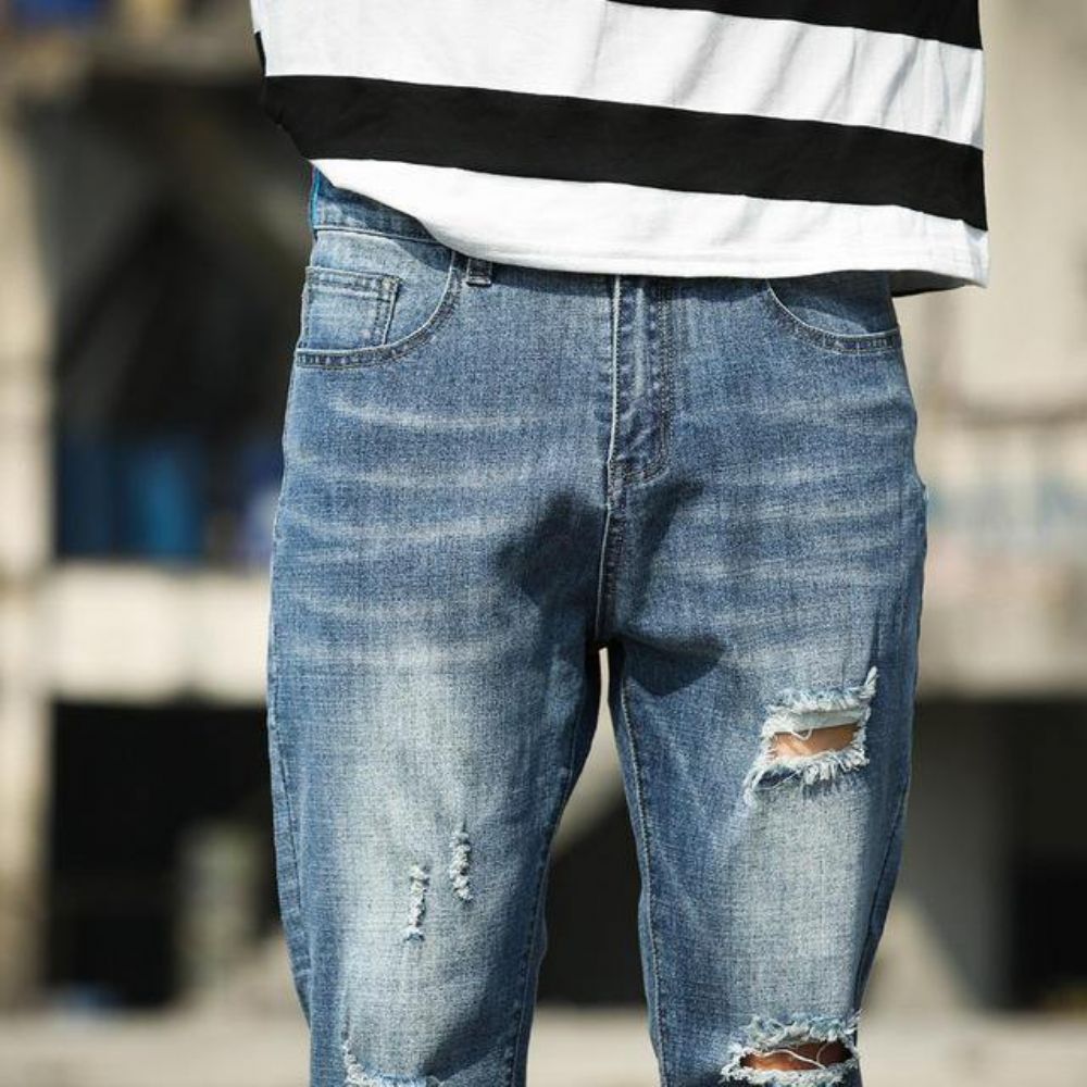 Lässige Jeans Herren Vielseitige Schmale Hose Herren Stretchhose