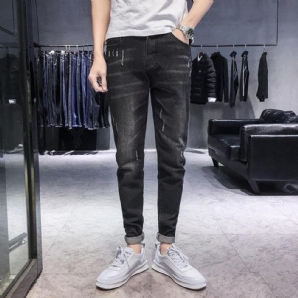 Saison Neue Elastische Herren Jeans Beiläufige Dünne Füße Hosen Trend Herren Lange Hosen