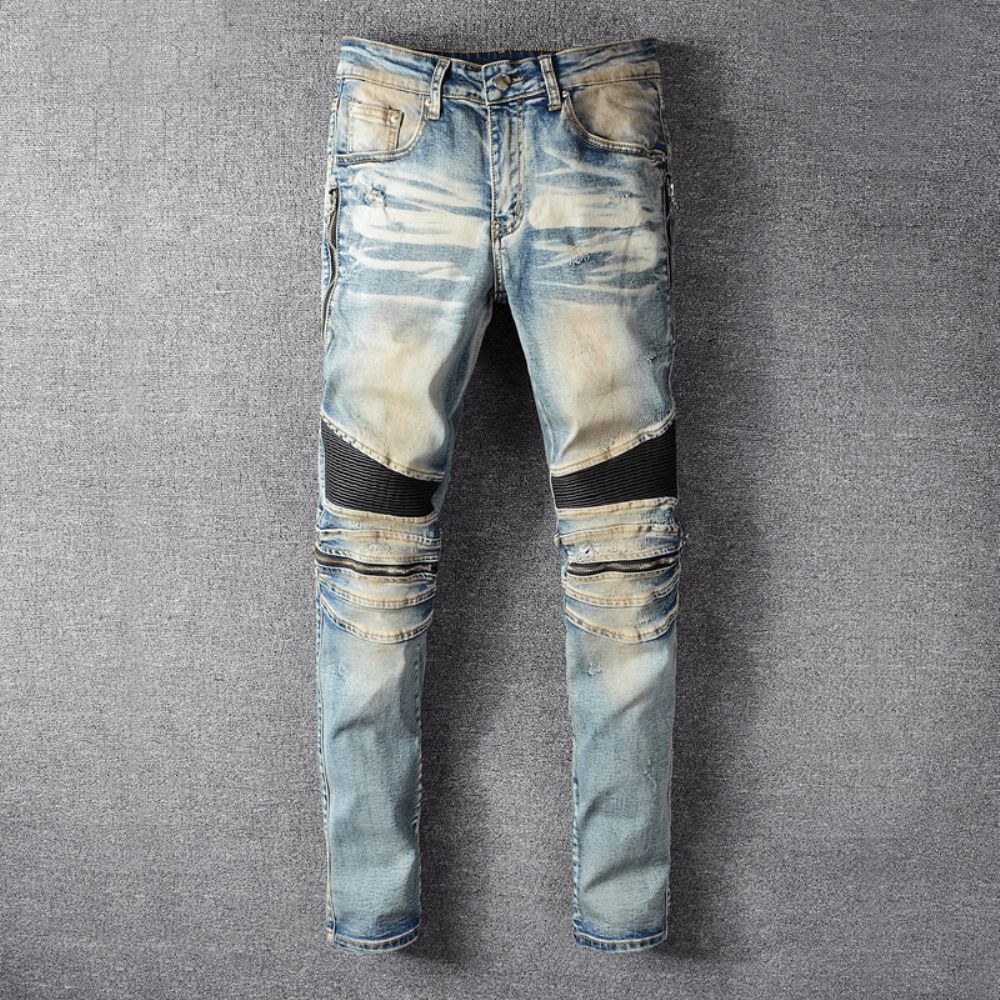 Slim-Fit-Jeans Mit Knienähten