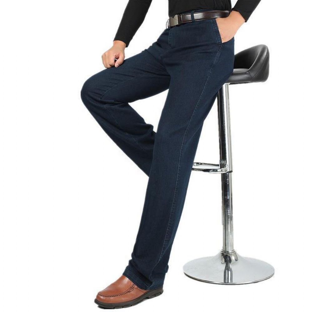 Sommer Dünne Business Casual Straight Leg Elastic Jeans